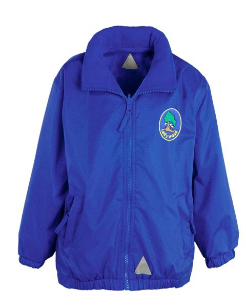Reversible logo fleece jacket sales
