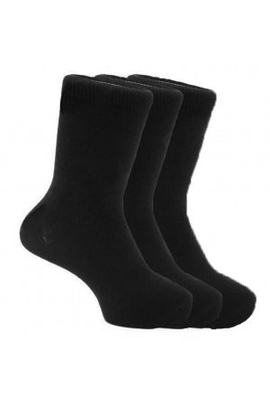 School Ankle Socks 3 Pair Pack Black