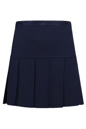 Girls Navy Blue Drop Pleat Skirt