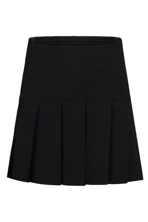 Girls Black Drop Pleat Skirt