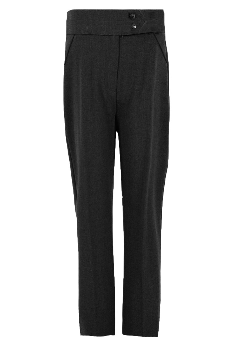 Girls Black 2 Button Trouser