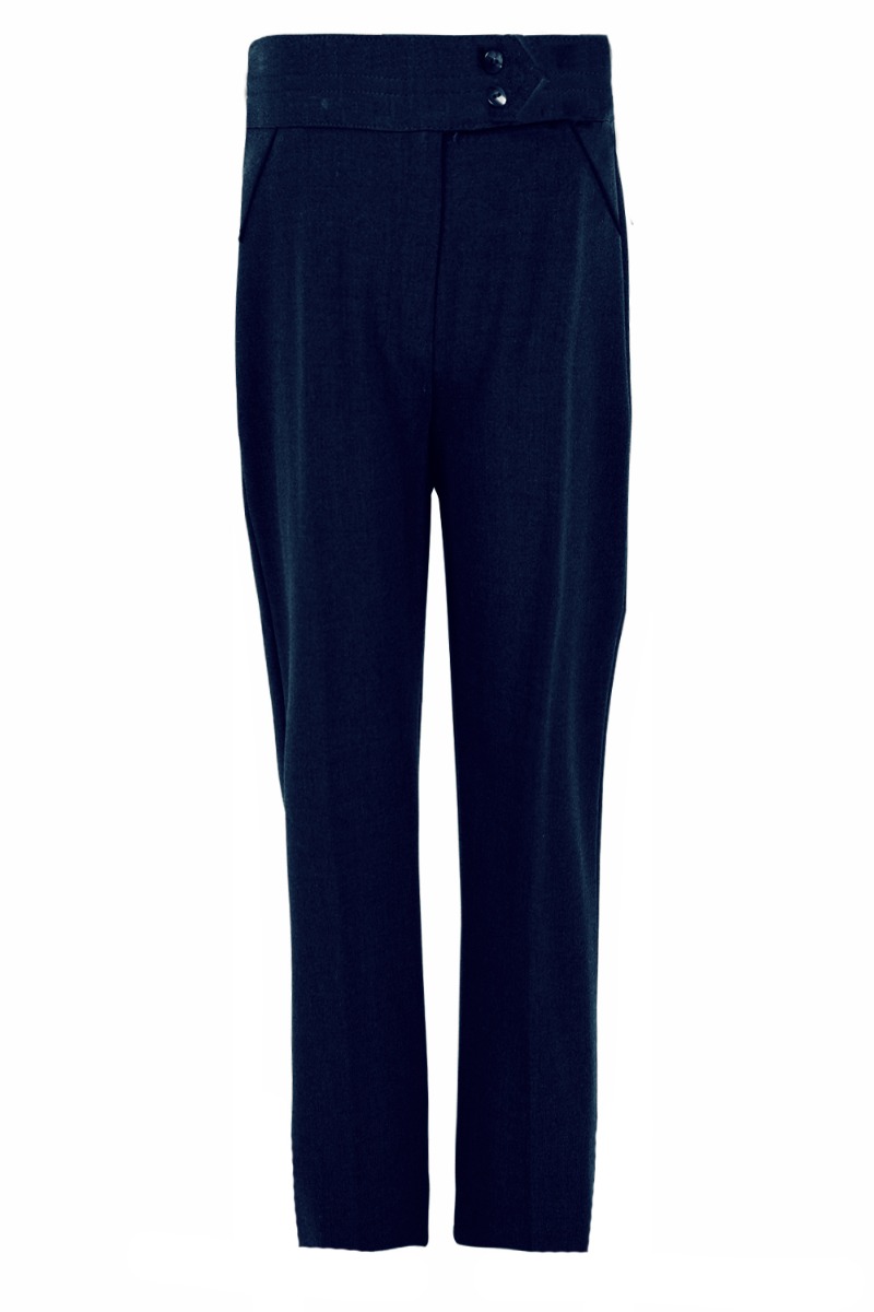 Girls Navy 2 Button Trouser