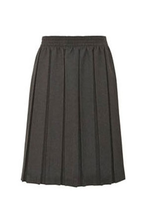 Girls Grey Box Pleated Skirt-0