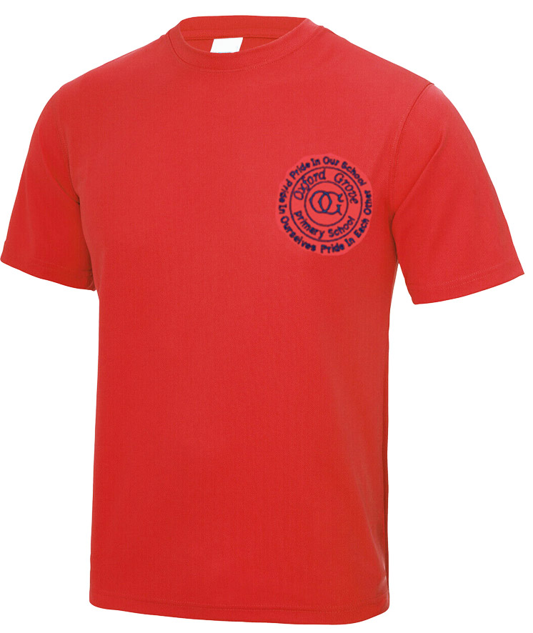 Oxford Grove PE Logo Red T-Shirt