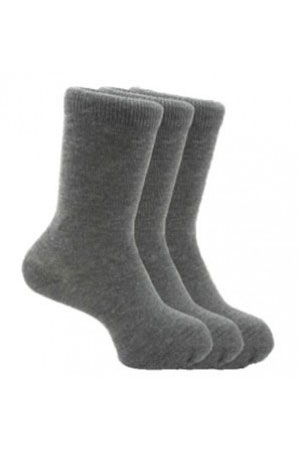 School Ankle Socks 3 Pair Pack Grey