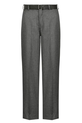 Boys Grey Trouser with Belt & Zip Fastening-0