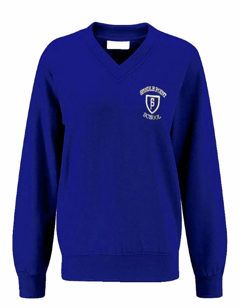 Spindle Point Primary School V Neck Sweatshirt With Logo