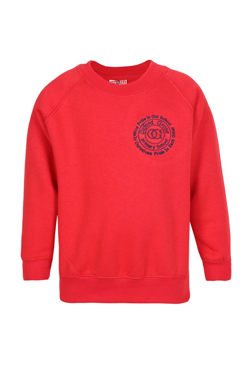 Oxford Grove Primary School Logo Red Sweatshirt