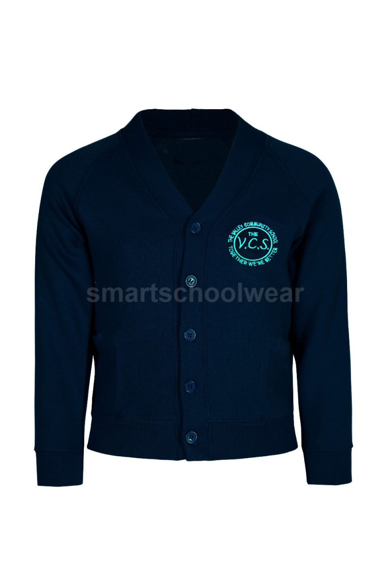 Vally Primary School Logo Navy Blue Cardigan