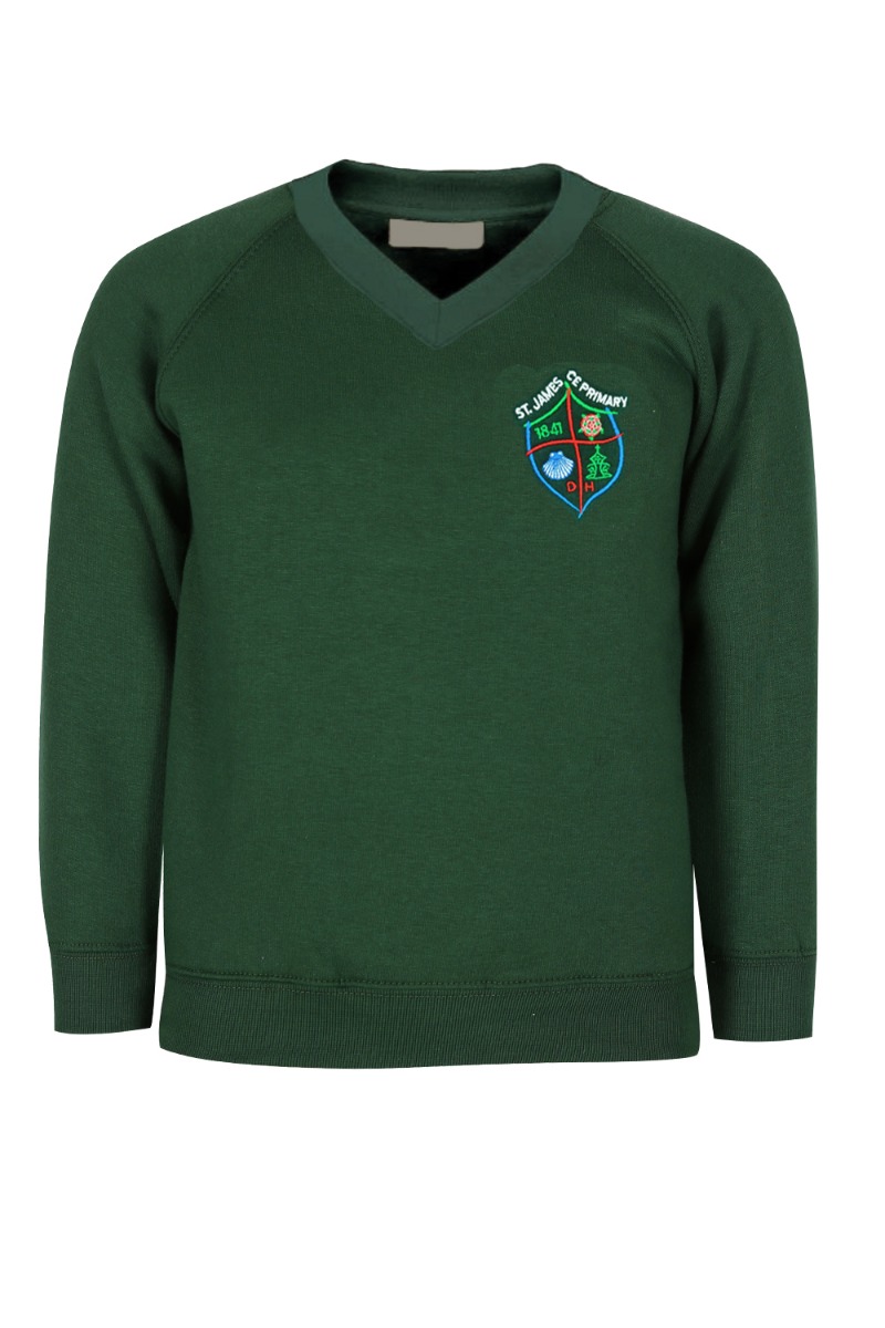 St James Daisy Hill CE Primary School V Neck Sweatshirt-0