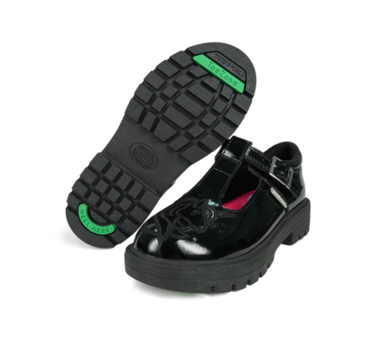 ADEL - Girls Patent Unicorn T-Bar Buckle School Shoes-0