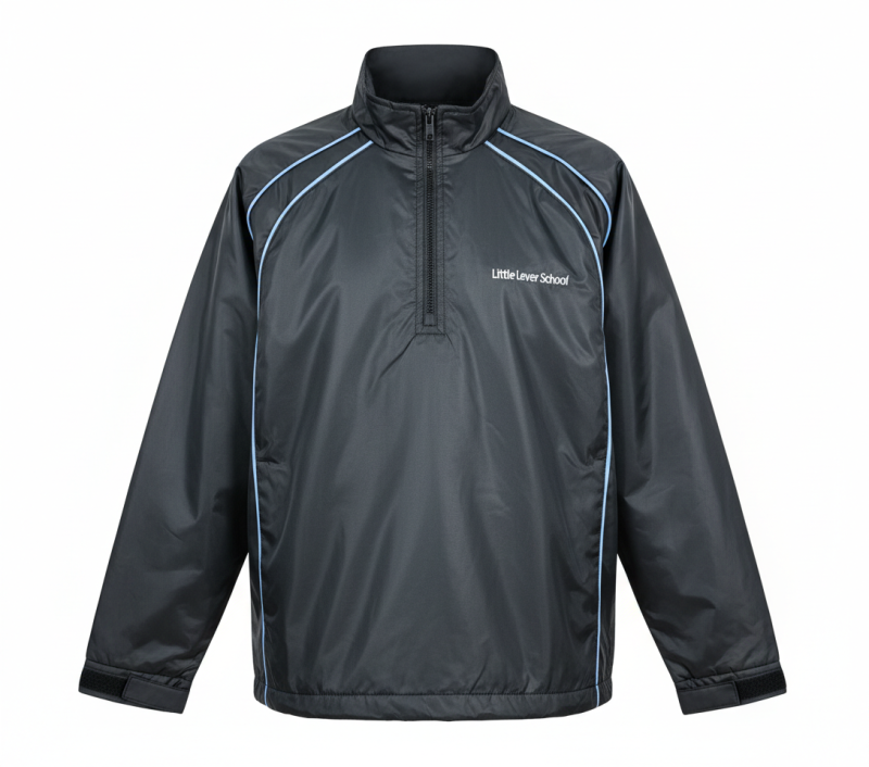 Little Lever Black-Sky 1/4 Zip Rain Jacket