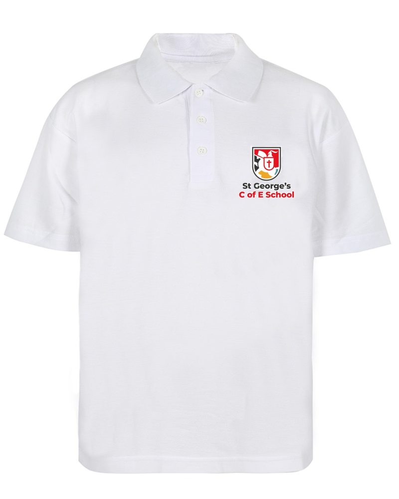 St George’s C of E Primary School White Polo Shirt With Logo